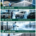 Máy Rửa Xe Cao Áp KAW Vỏ Inox Bảng Điều Khiển Thông Minh, Động Cơ Đồng Nguyên Chất, Phun Xa 8-15m