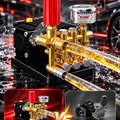 Máy Rửa Xe Cao Áp KAW Vỏ Inox Có Cuộn Dây, Động Cơ Cảm Ứng 4 Cực, Đầu Bơm Đồng, 5 Đầu Phun