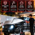Máy Rửa Xe Cao Áp KAW Vỏ Inox Có Cuộn Dây, Động Cơ Cảm Ứng 4 Cực, Đầu Bơm Đồng, 5 Đầu Phun