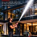 Máy Rửa Xe Cao Áp KAW Vỏ Inox Có Cuộn Dây, Động Cơ Cảm Ứng 4 Cực, Đầu Bơm Đồng, 5 Đầu Phun