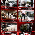 Máy Rửa Xe Cao Áp KAW Vỏ Inox Có Cuộn Dây, Động Cơ Cảm Ứng 4 Cực, Đầu Bơm Đồng, 5 Đầu Phun