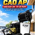 Máy Rửa Xe Cao Áp Gia Đình KAW Động Cơ Cảm Ứng JCS, Thân Inox, Có Cuộn Dây, Phun Xa 8-15m, Điện 220V