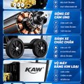 Máy Rửa Xe Cao Áp Gia Đình KAW Động Cơ Cảm Ứng JCS, Thân Inox, Có Cuộn Dây, Phun Xa 8-15m, Điện 220V