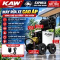 Máy Rửa Xe Cao Áp Gia Đình KAW Động Cơ Cảm Ứng JCS, Thân Inox, Có Cuộn Dây, Phun Xa 8-15m, Điện 220V