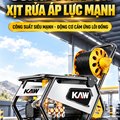 Máy Rửa Xe Cao Áp KAW Khung Thép Bánh Địa Hình, Động Cơ Đồng Không Chổi Than, Cuộn Dây 90m, Áp Lực 8-35MPa, 920L/H