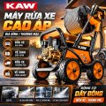 Máy Rửa Xe Cao Áp KAW M9 Có Cuộn Dây, 4 Bánh Xe Lớn, Đầu Bơm 4 Piston, Dây Cao Áp 8m