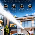 Máy Rửa Xe Cao Áp KAW X27 Bản Nâng Cấp Có Cuộn Dây, Tăng Áp Vortex 18MPa, Phun Xa 15m, Bánh Xe Địa Hình