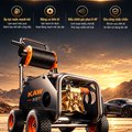 Máy Rửa Xe Cao Áp KAW X27 Bản Nâng Cấp Có Cuộn Dây, Tăng Áp Vortex 18MPa, Phun Xa 15m, Bánh Xe Địa Hình