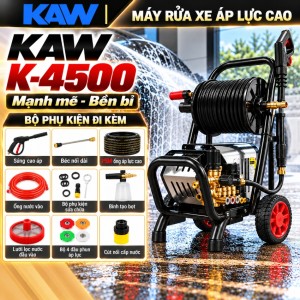 Máy Rửa Xe KAW 3000W Chính Hãng – Motor Cảm Ứng Từ, Áp Lực Cao, Full Phụ Kiện, Làm Sạch Nhanh