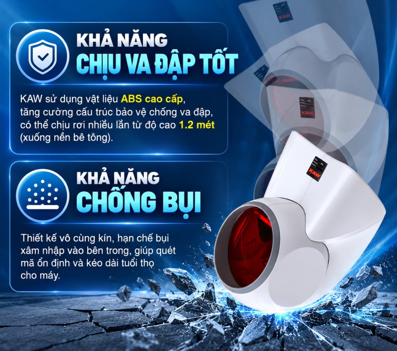 Máy quét KAW MS7120 chịu va đập 1,2 m và chống bụi