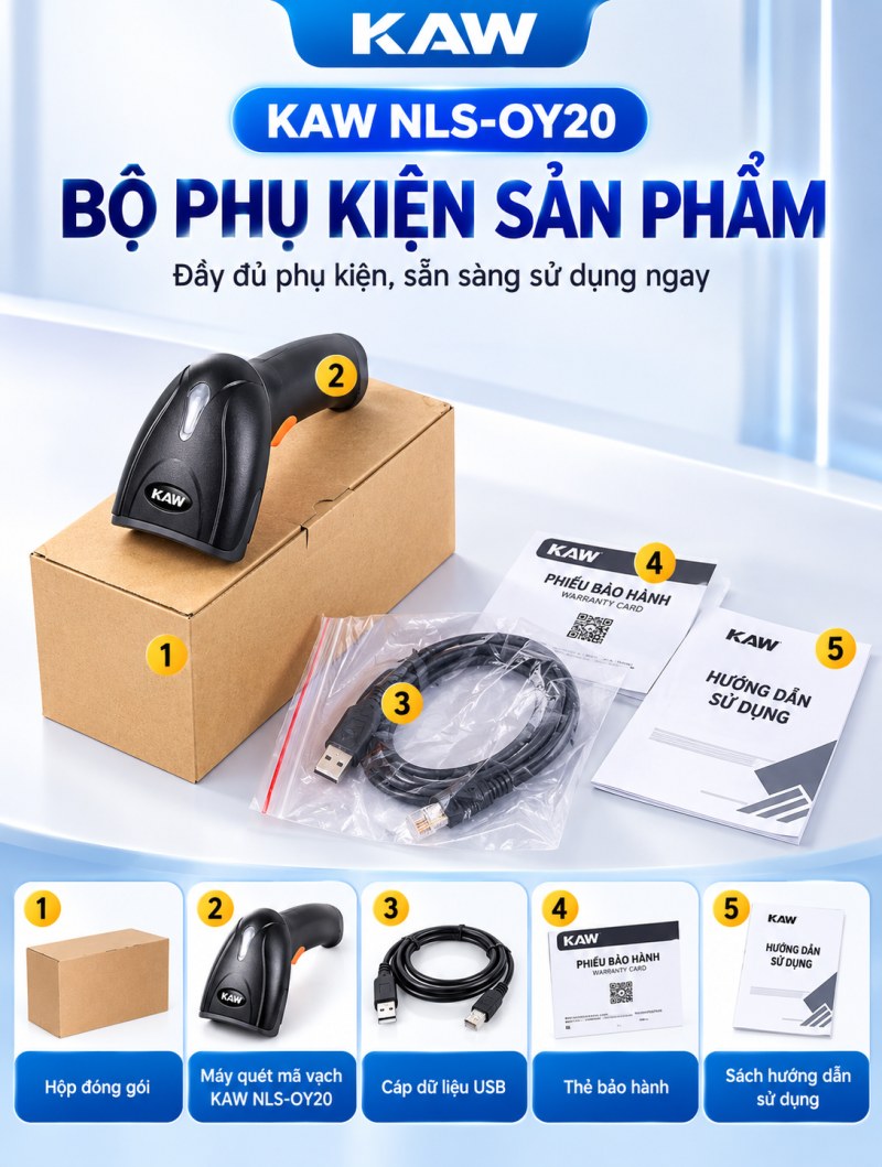 Bộ phụ kiện máy quét mã vạch KAW NLS-OY20