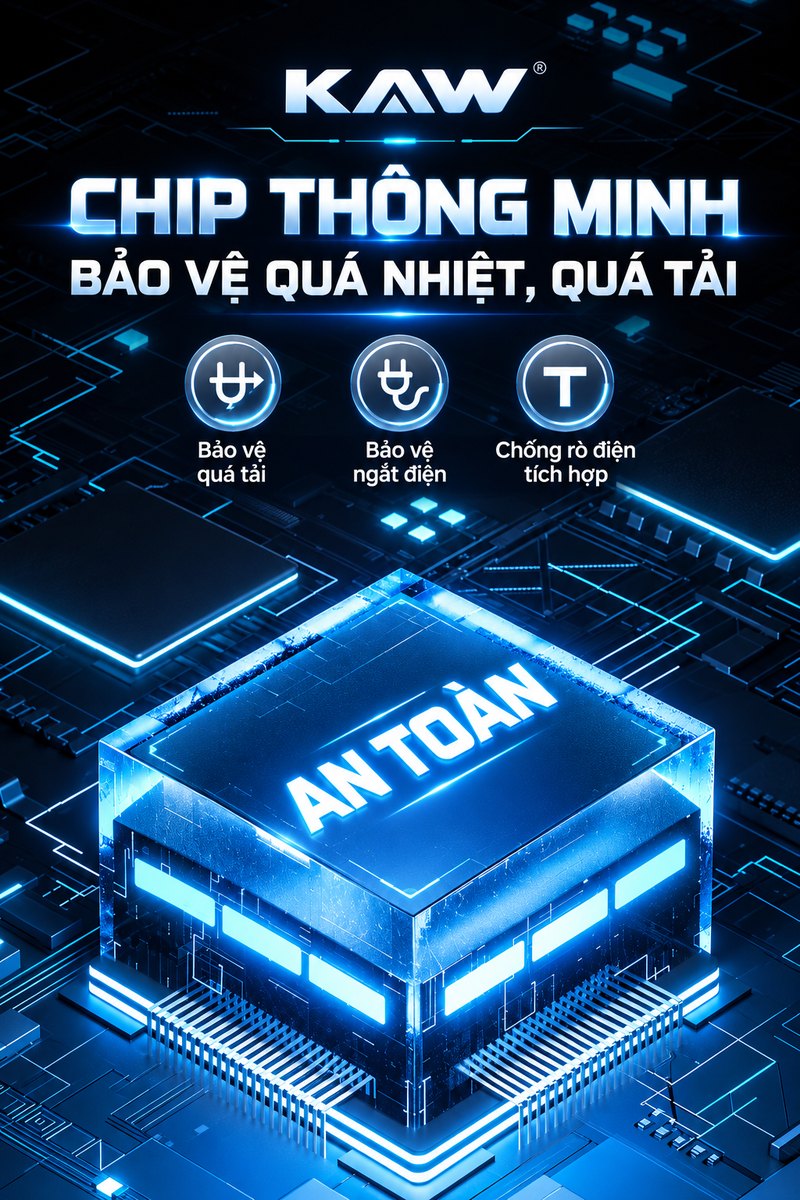 Chip thông minh bảo vệ quá nhiệt, quá tải