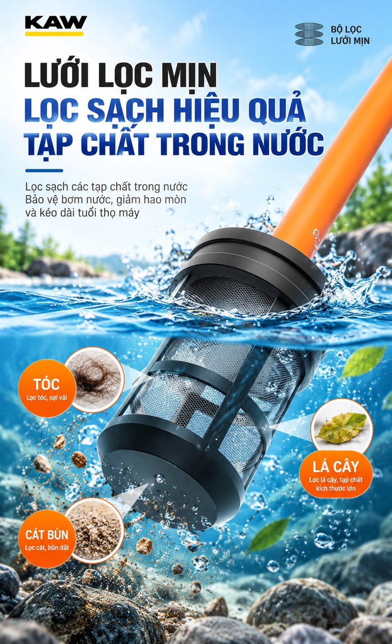 Lưới lọc mịn lọc sạch tạp chất trong nước