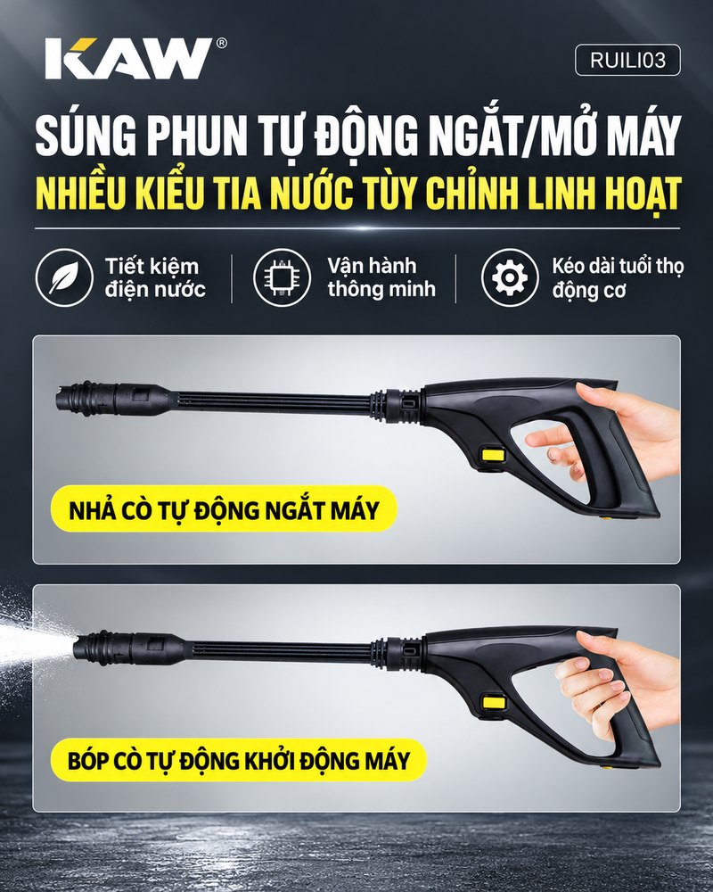 Súng phun tự động ngắt/mở máy