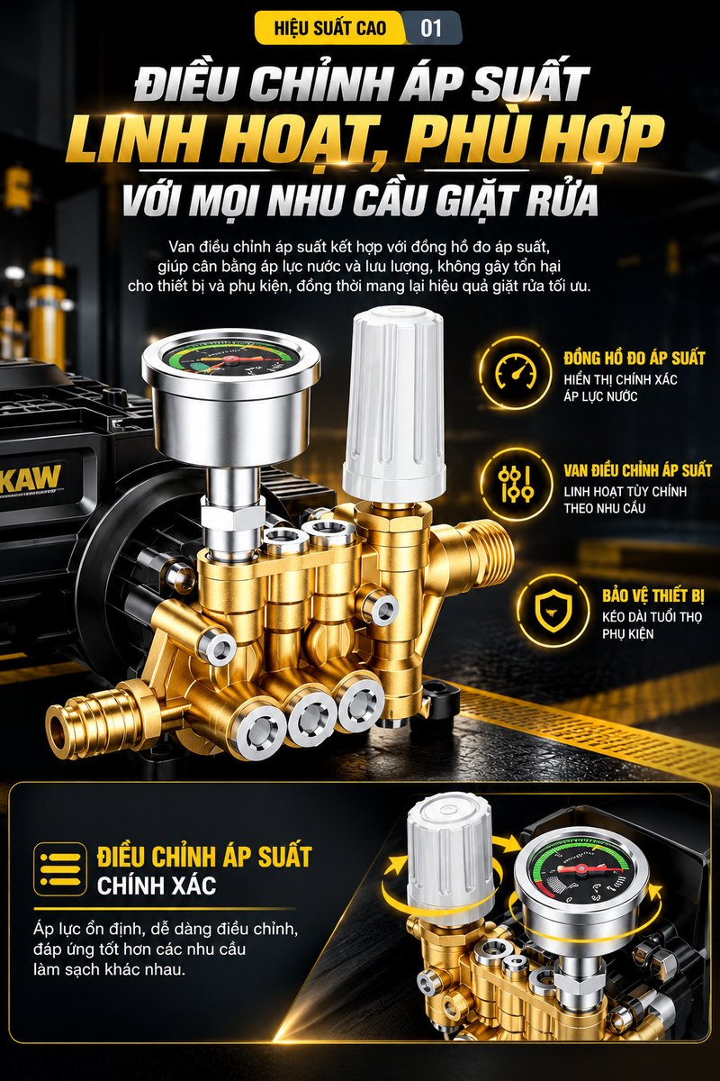 Điều chỉnh áp suất linh hoạt
