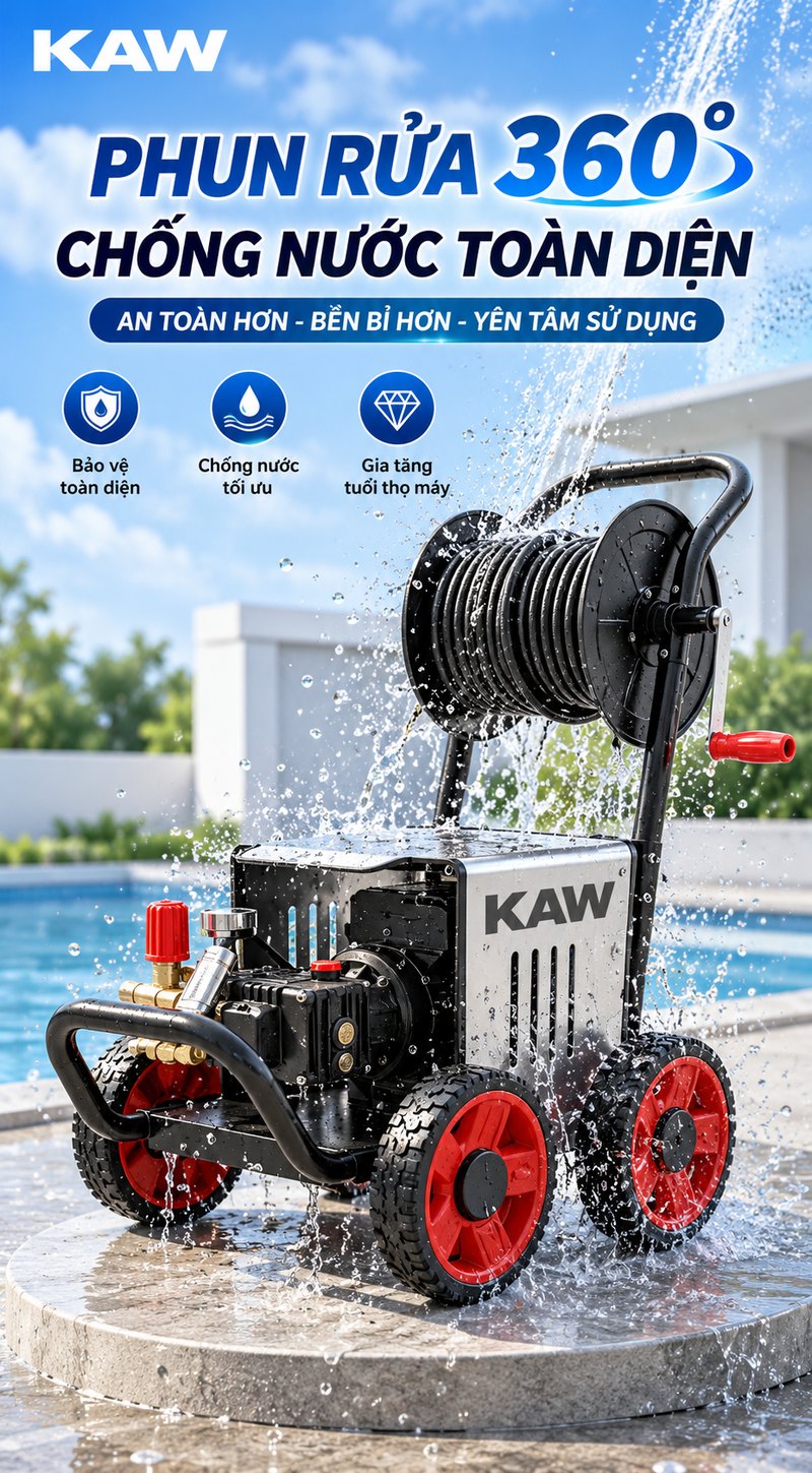 Máy rửa xe KAW chống nước toàn diện