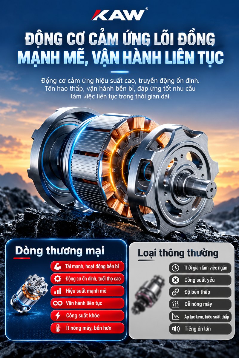 Động cơ cảm ứng lõi đồng vận hành liên tục