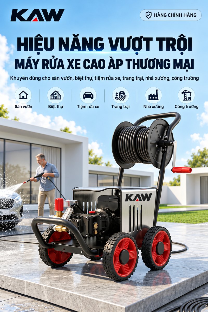 Máy rửa xe cao áp thương mại KAW 3000W