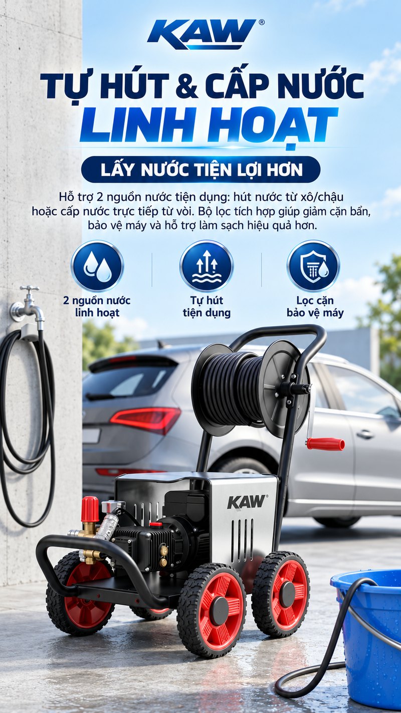 Tự hút và cấp nước linh hoạt