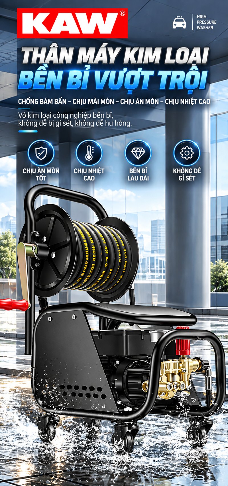 Thân máy kim loại bền bỉ vượt trội
