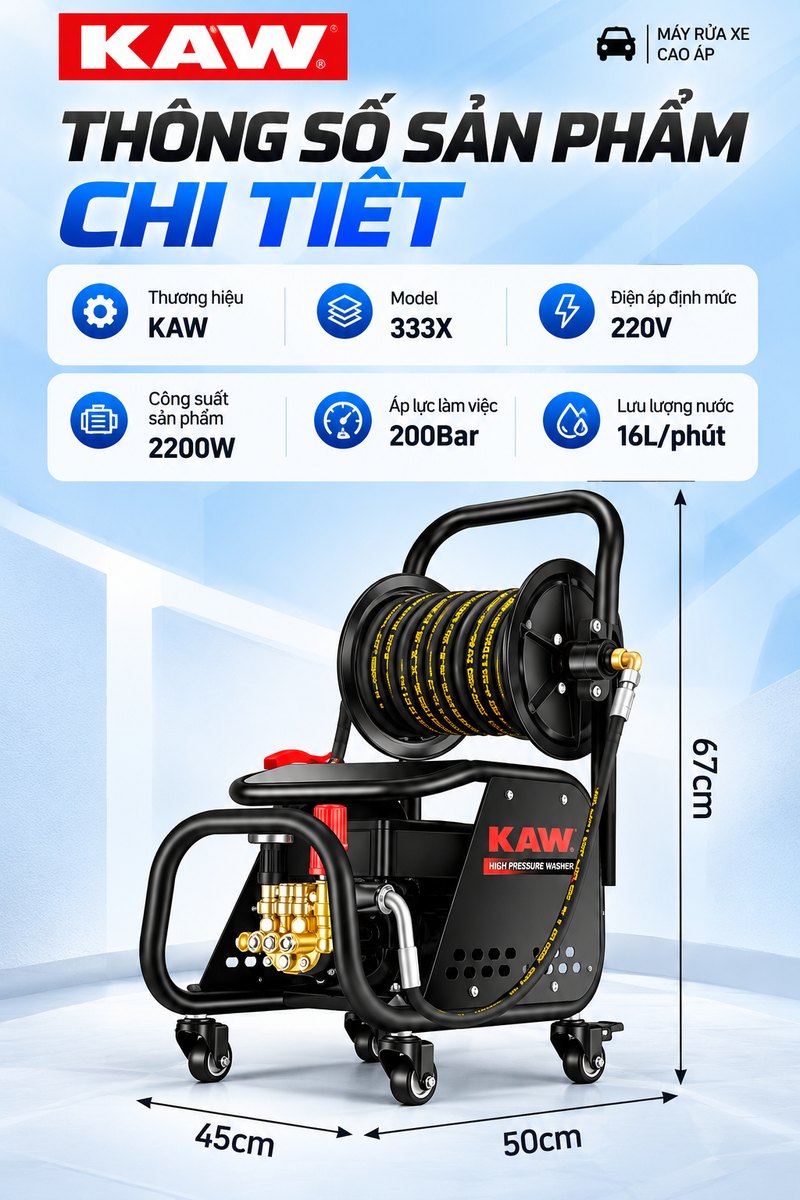 Thông số sản phẩm máy rửa xe KAW 333X