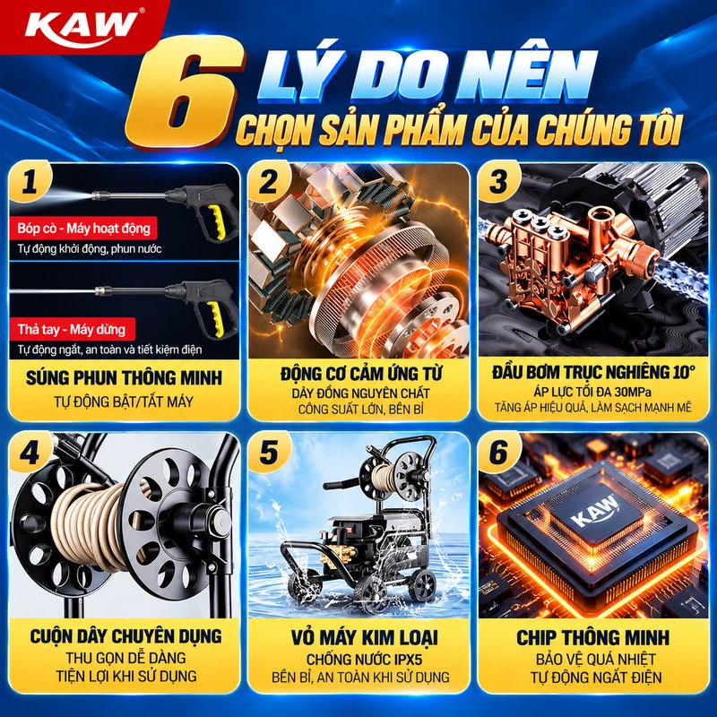 6 lý do nên chọn máy rửa xe KAW