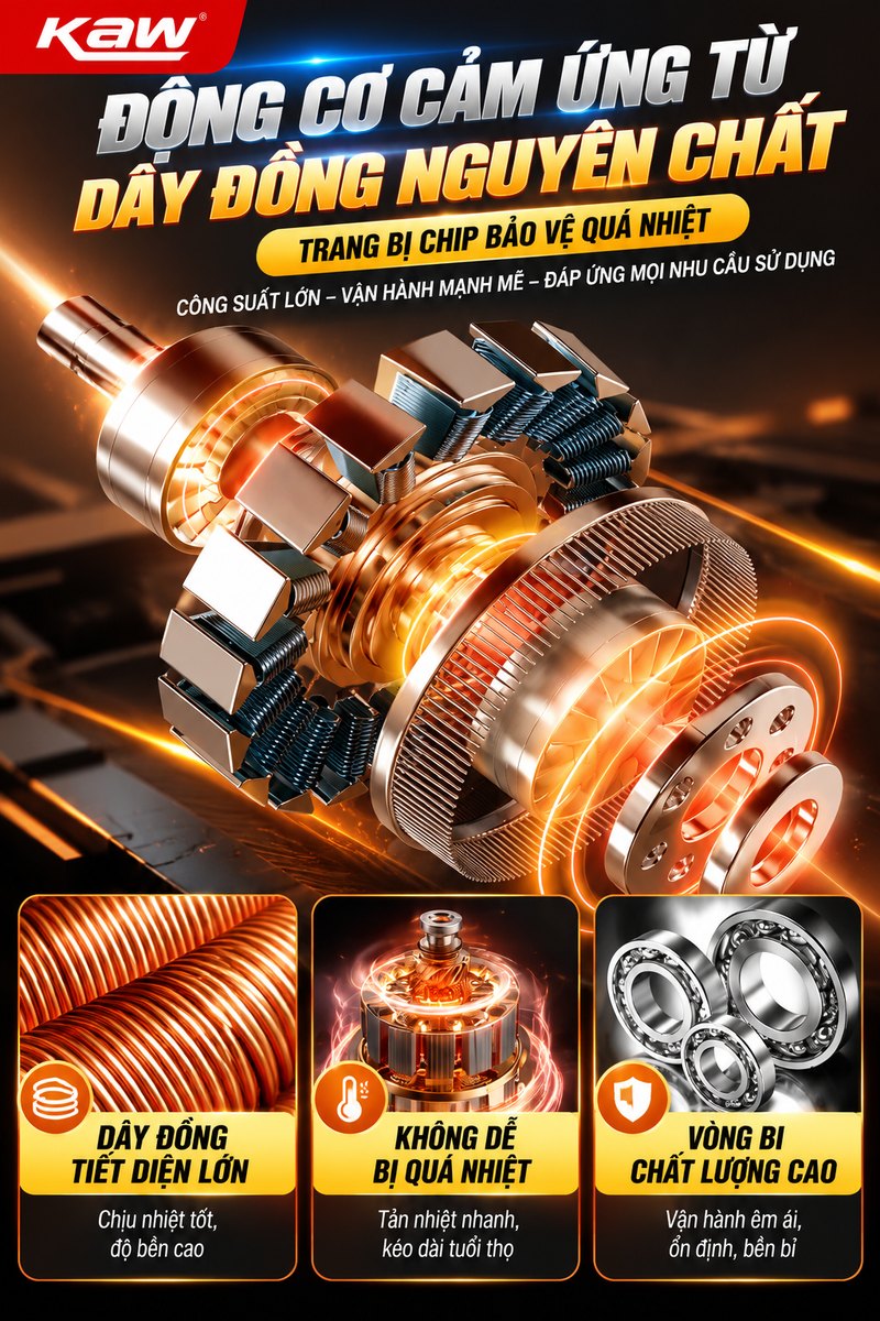 Động cơ cảm ứng từ dây đồng nguyên chất