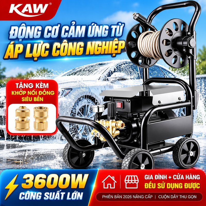 Máy rửa xe cao áp KAW 3600W động cơ cảm ứng từ