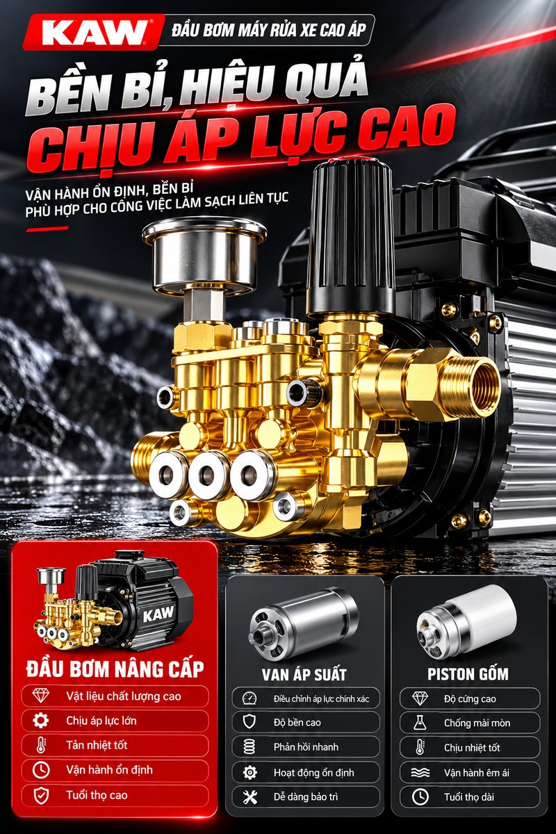 Đầu bơm bền bỉ, van áp suất và piston gốm