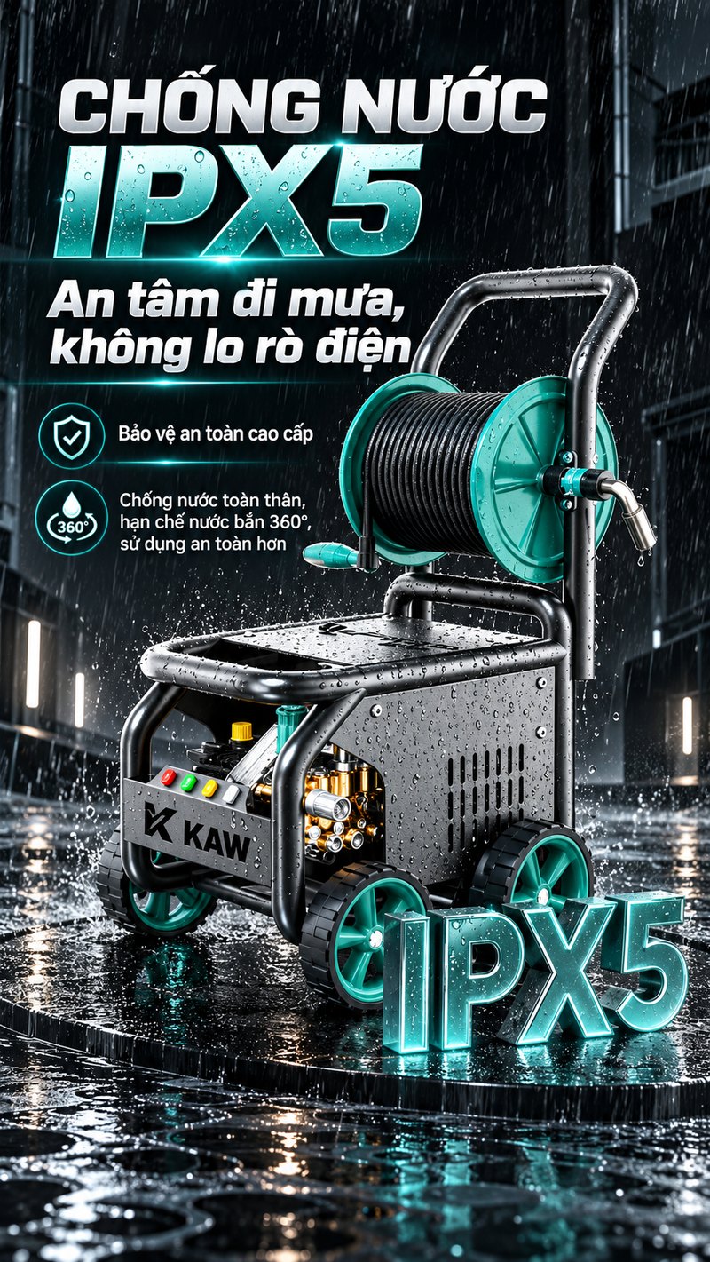Chống nước IPX5 an toàn khi đi mưa