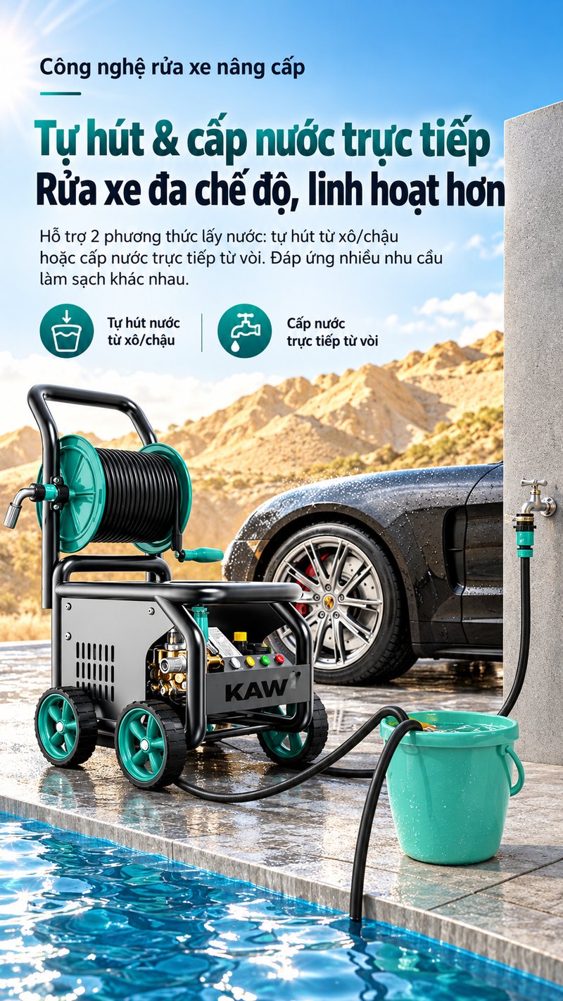 Tự hút và cấp nước trực tiếp