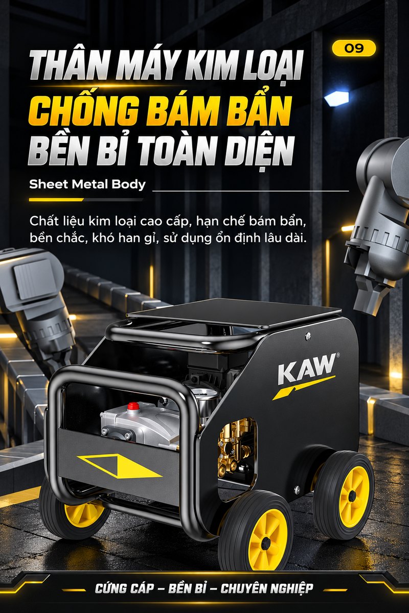 Thân máy kim loại chống bám bẩn