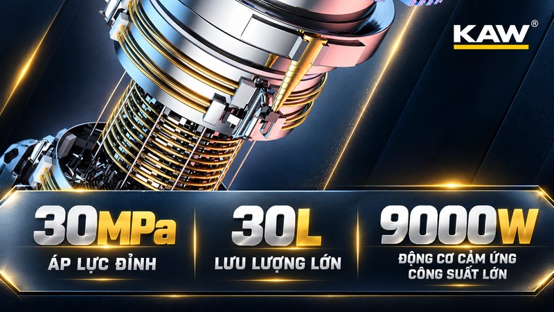 Áp lực đỉnh, lưu lượng lớn, động cơ cảm ứng công suất lớn