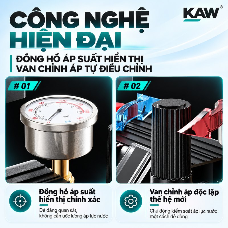 Đồng hồ áp suất và van chỉnh áp tự điều chỉnh