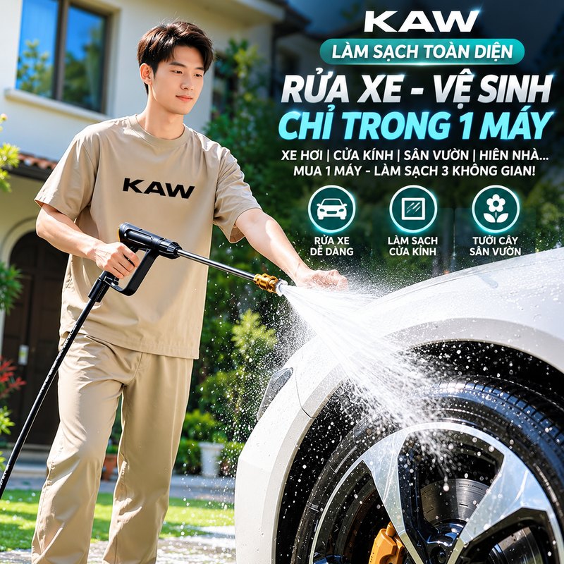 Rửa xe, vệ sinh nhà cửa chỉ trong 1 máy
