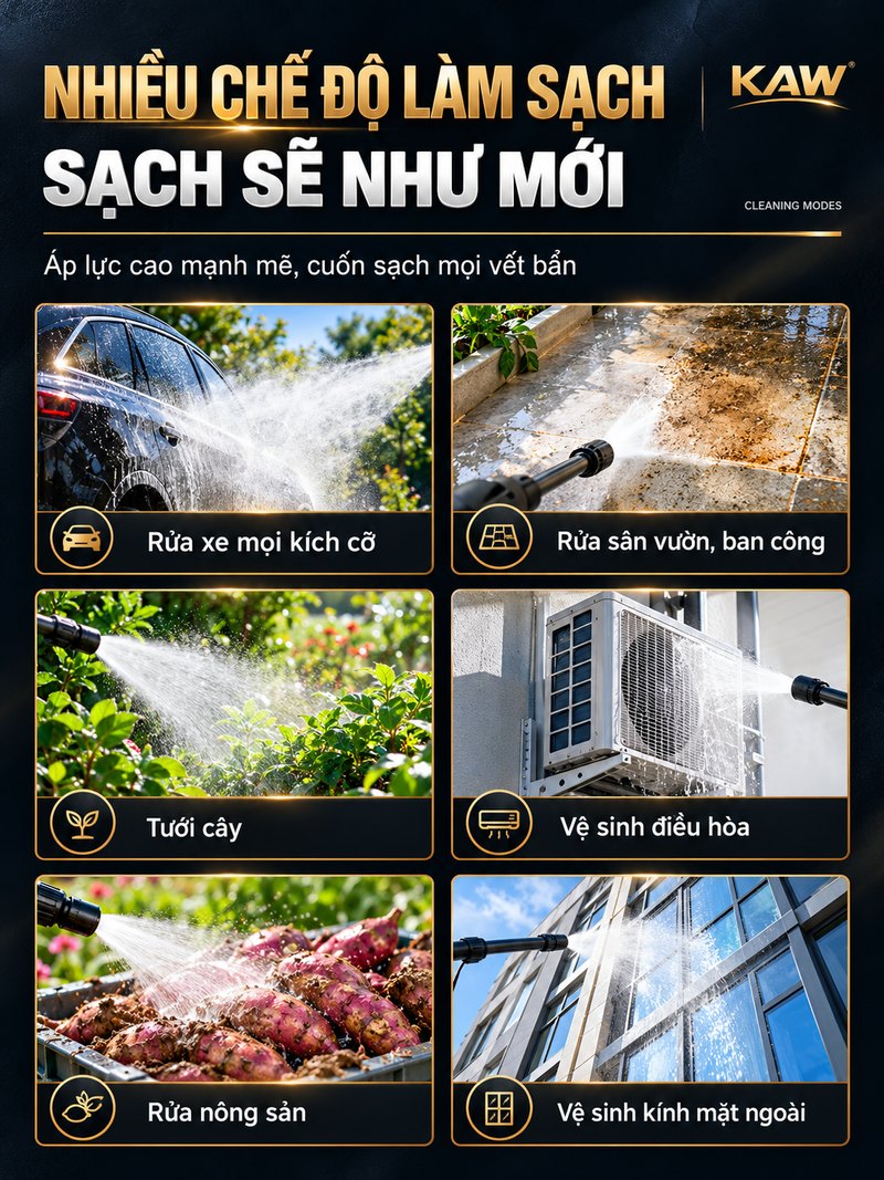 Nhiều chế độ làm sạch, sạch sẽ như mới