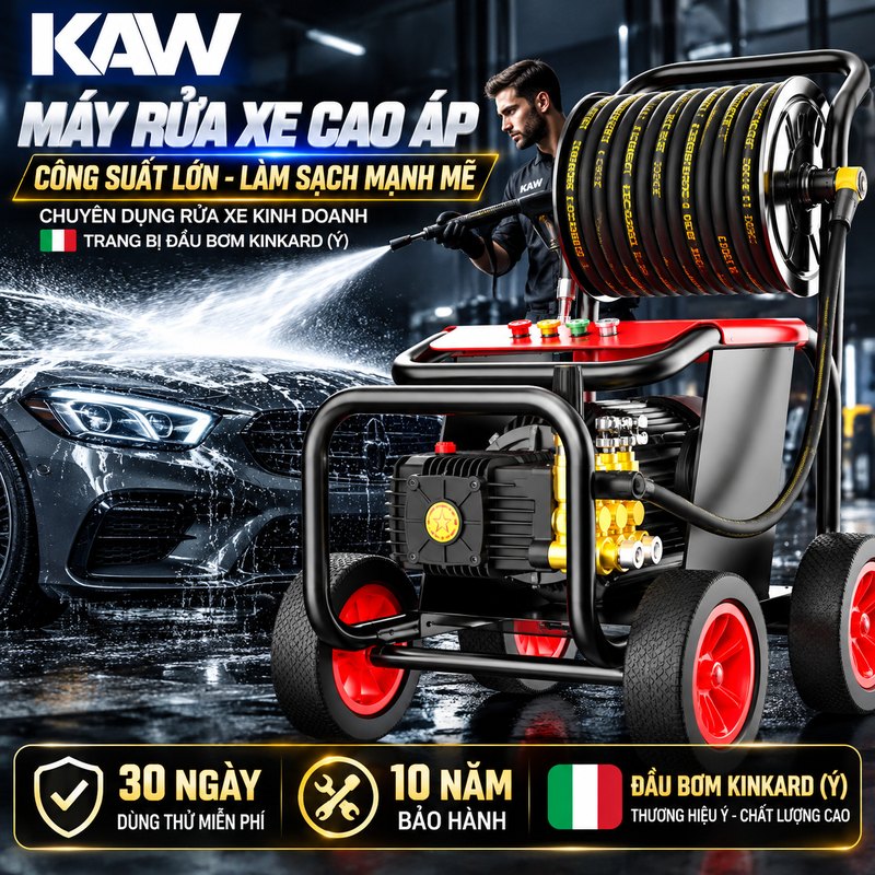 Máy rửa xe cao áp KAW công suất lớn chuyên dụng kinh doanh