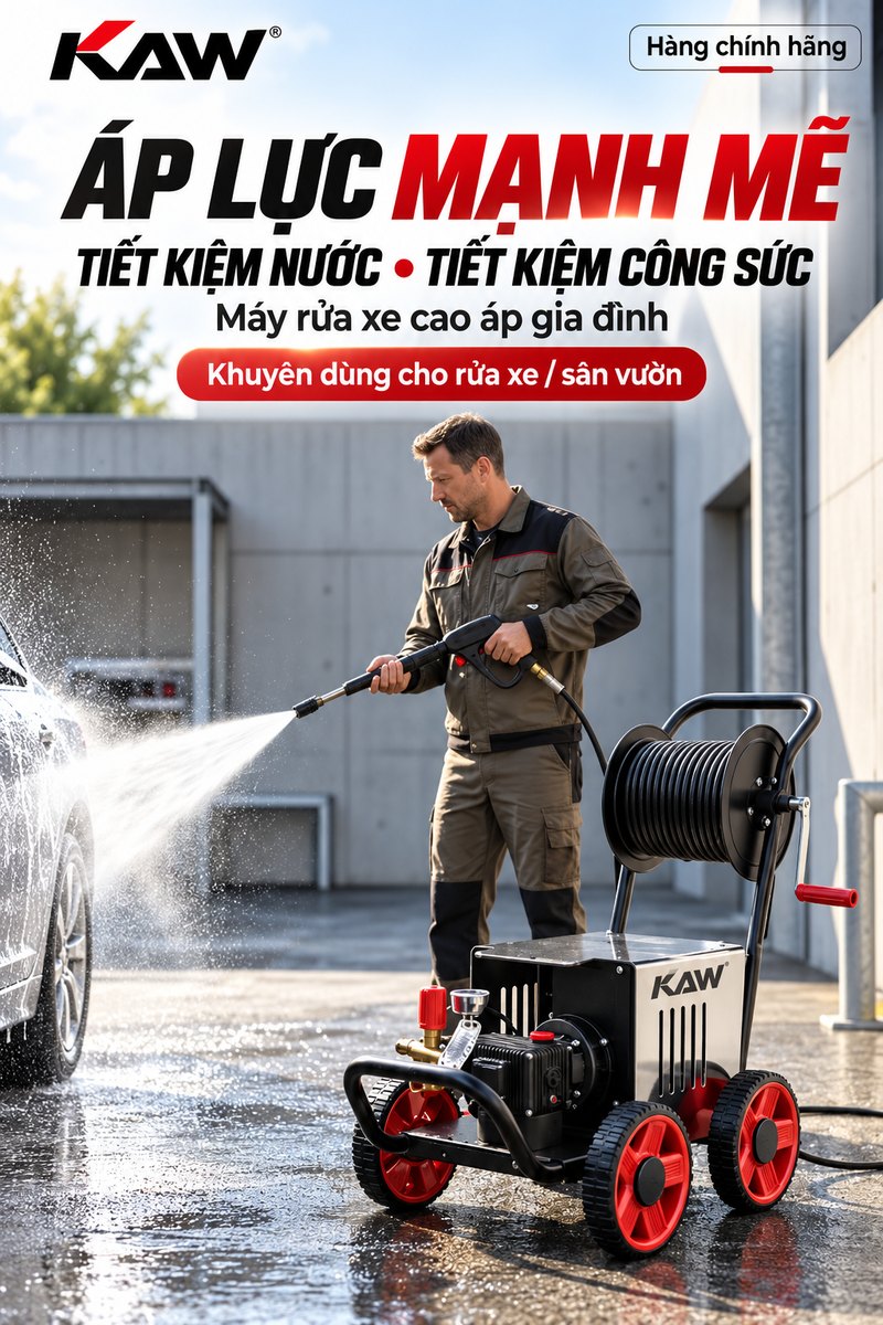 Máy rửa xe cao áp KAW có cuộn dây cho gia đình