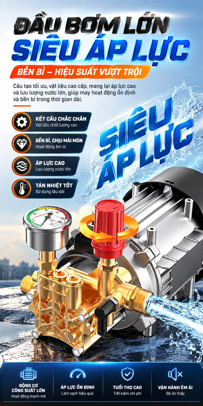 Đầu bơm lớn siêu áp lực