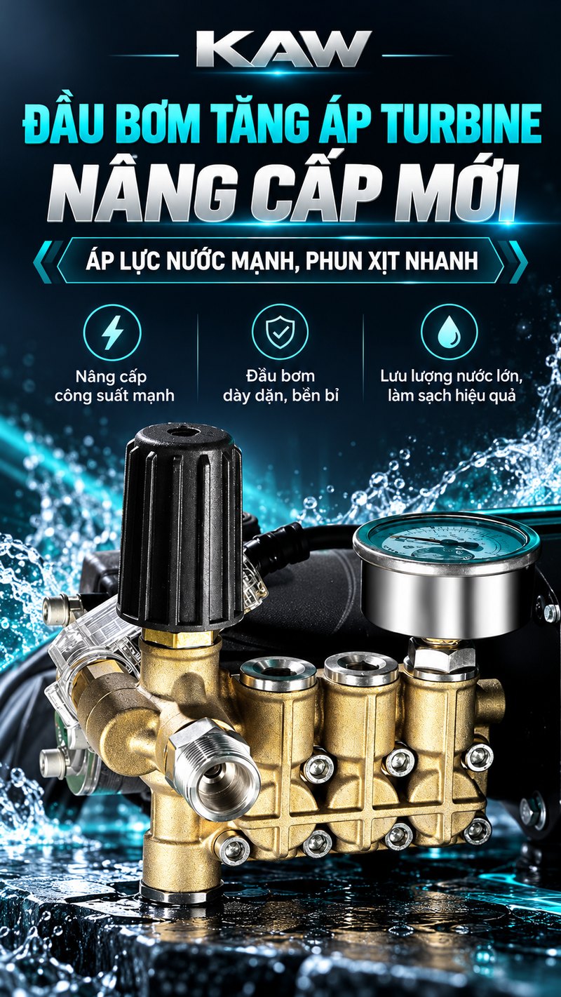 Đầu bơm tăng áp turbine nâng cấp mới