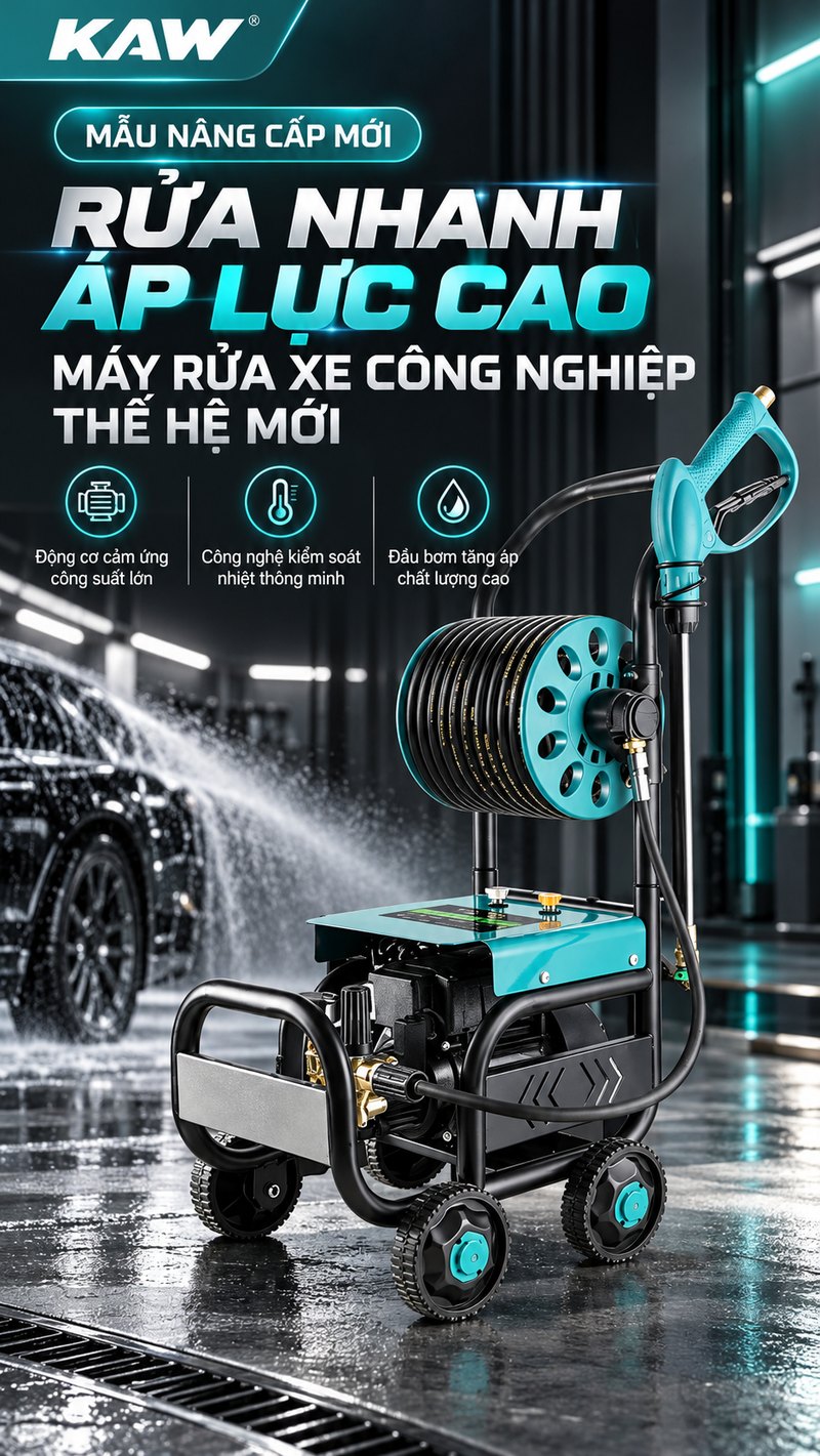 Máy rửa xe cao áp KAW công nghiệp thế hệ mới