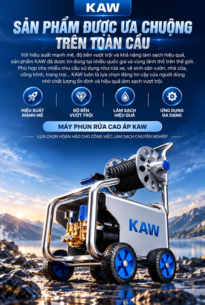 Máy rửa xe cao áp KAW E1002J thân inox