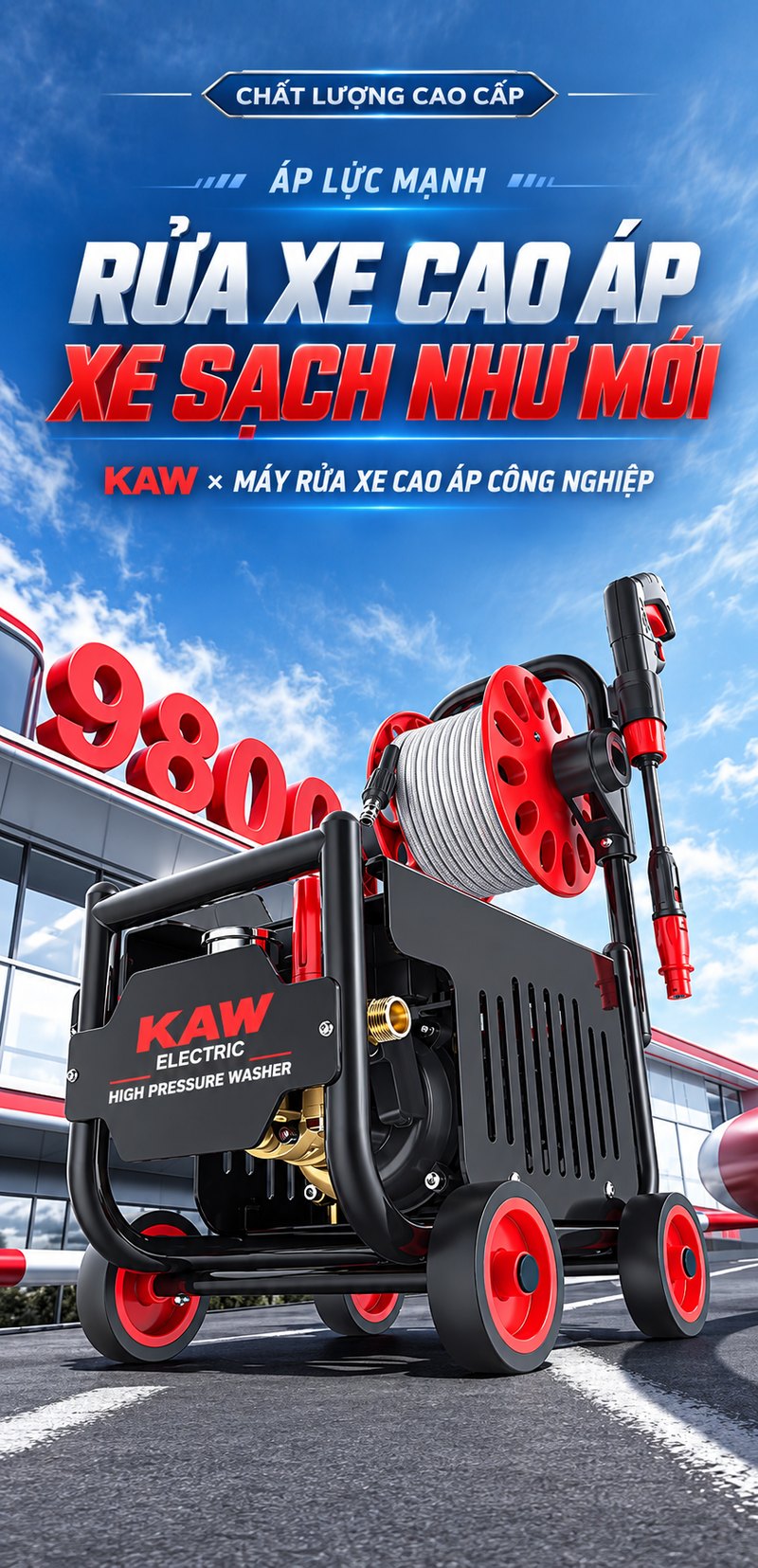 Máy rửa xe cao áp KAW G3 9800W