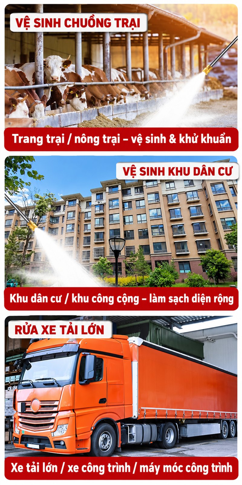 Ứng dụng máy rửa xe KAW HM-3988