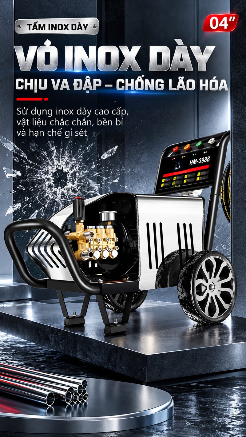 Vỏ inox dày chịu va đập, chống lão hóa