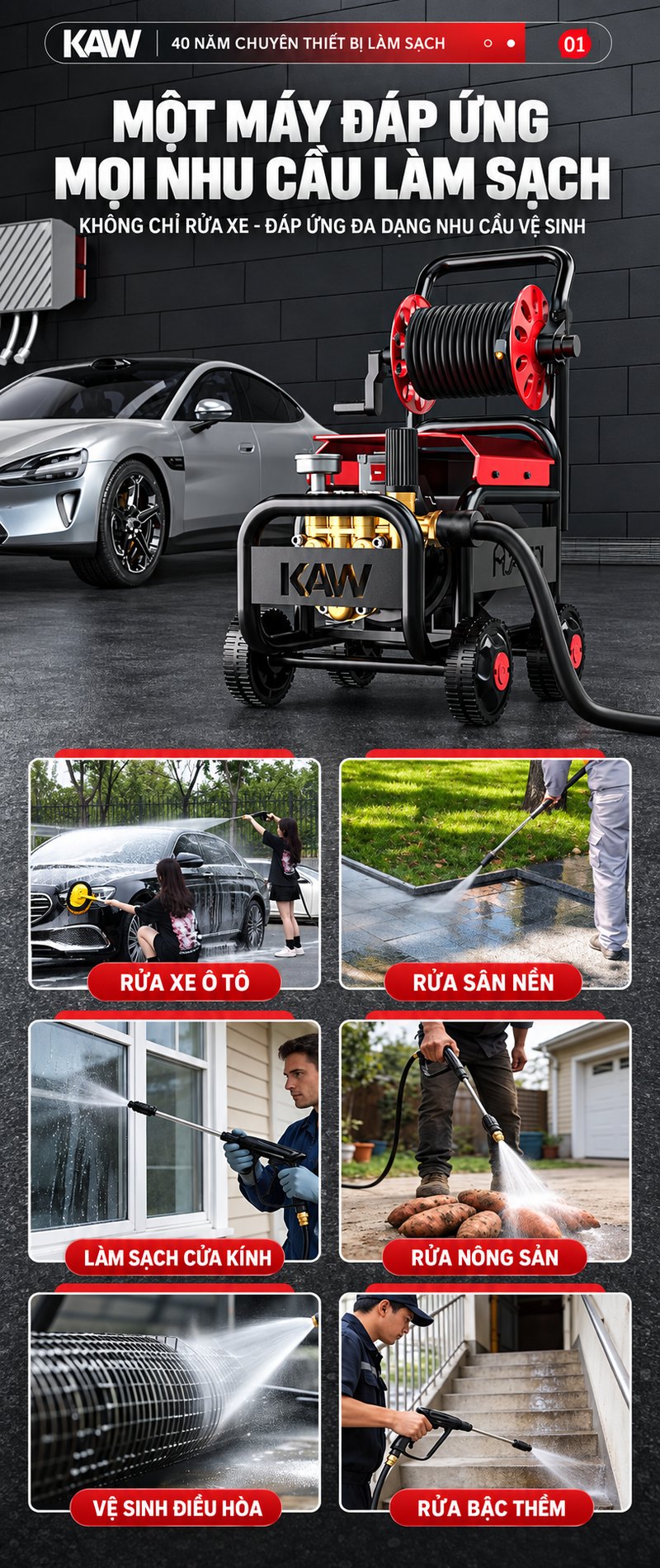Một máy đáp ứng mọi nhu cầu làm sạch