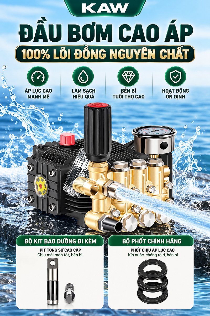 Đầu bơm cao áp 100% lõi đồng