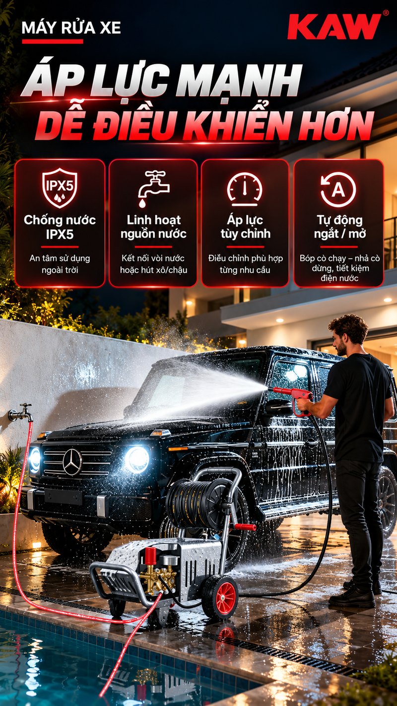 Áp lực mạnh, dễ điều khiển hơn