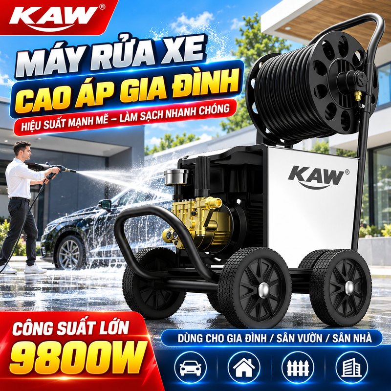 Máy rửa xe cao áp gia đình KAW hiệu suất mạnh mẽ