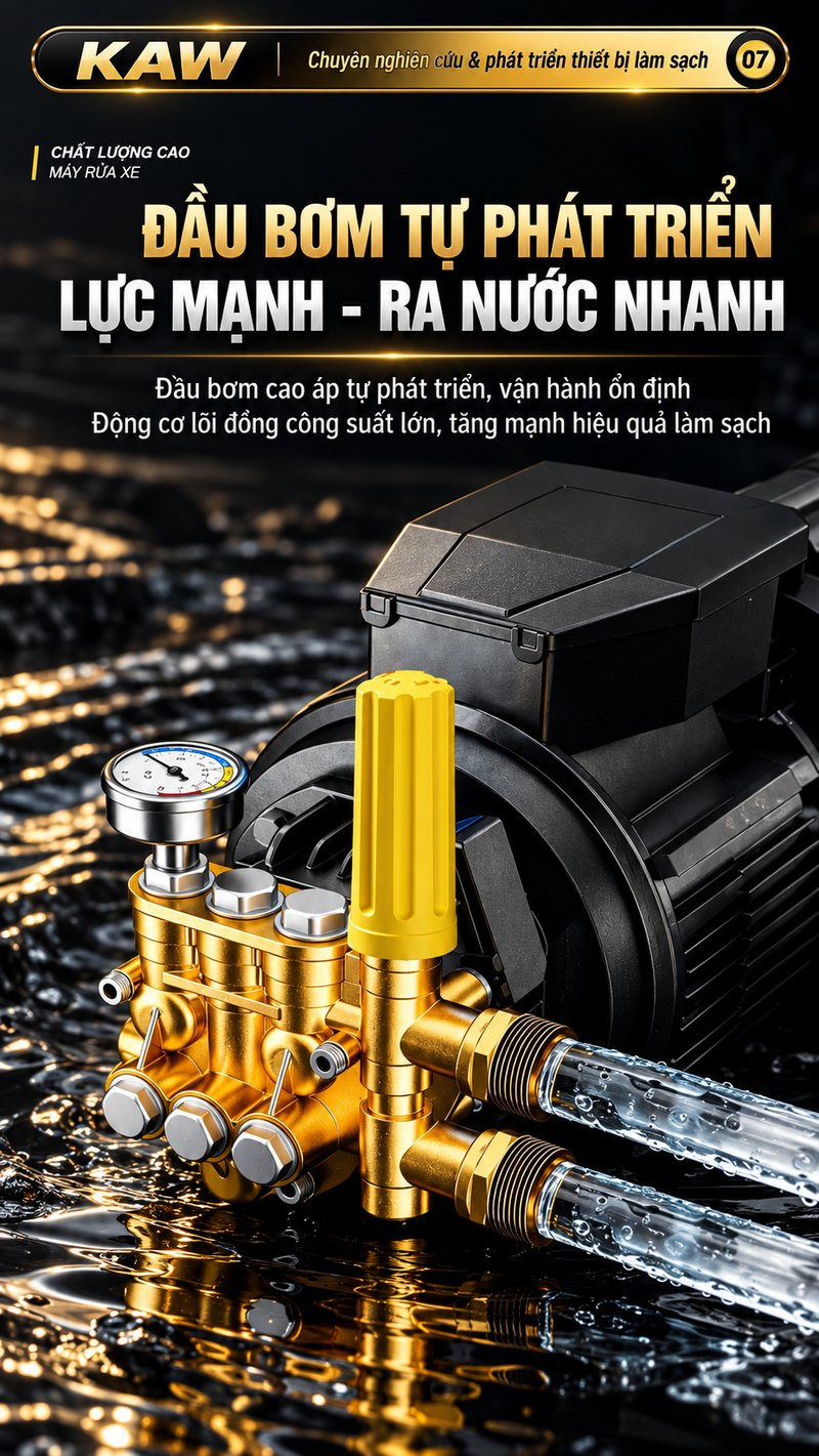 Đầu bơm tự phát triển, lực mạnh, ra nước nhanh